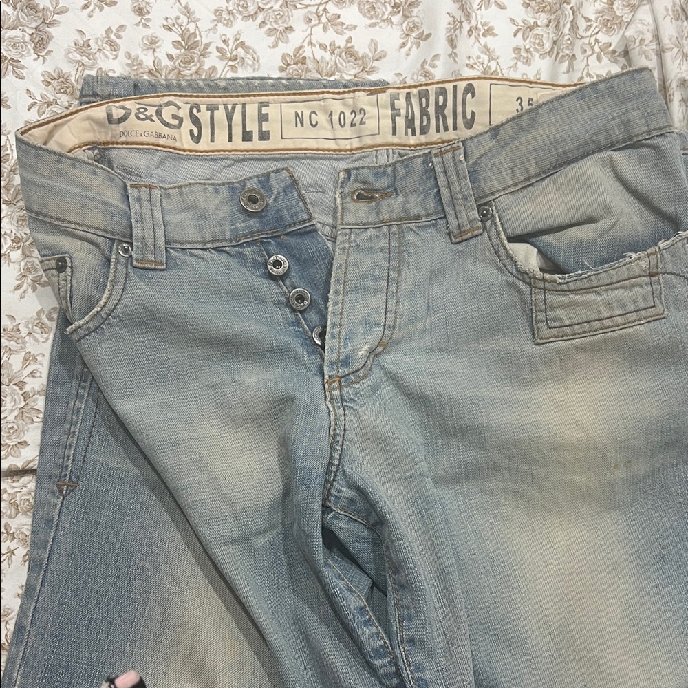 Vintage D&G Women's Light Blue Boyfriend Jeans